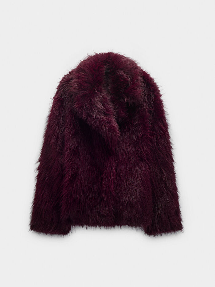 Kürk Efektli Hacimli Mont