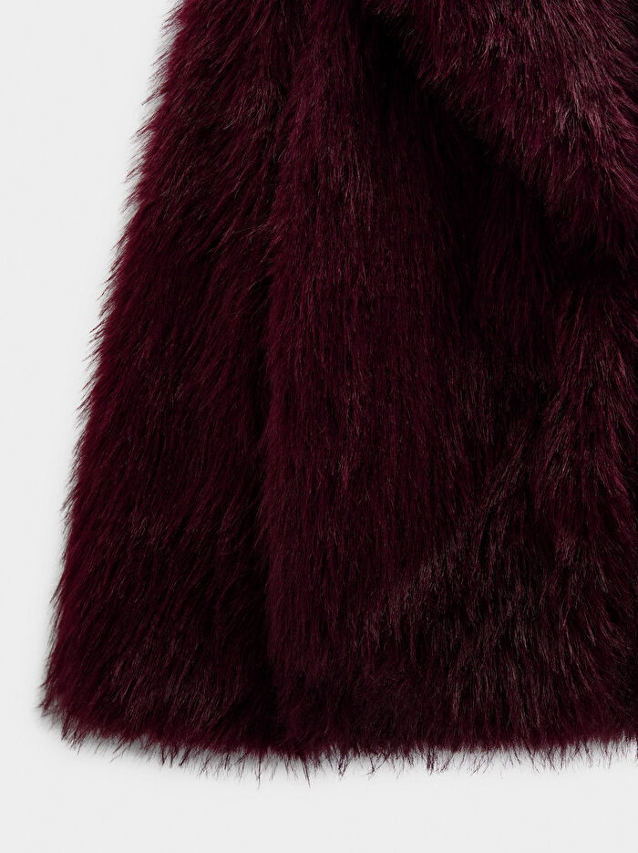 Kürk Efektli Hacimli Mont