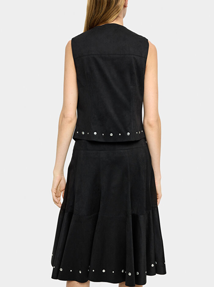 Zımba Detaylı Midi Etek