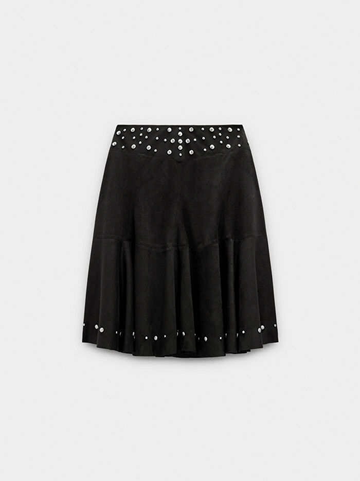 Zımba Detaylı Midi Etek