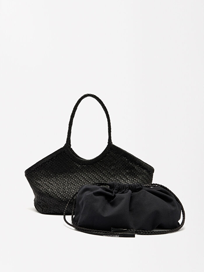 Örgülü Deri Shopper Çanta