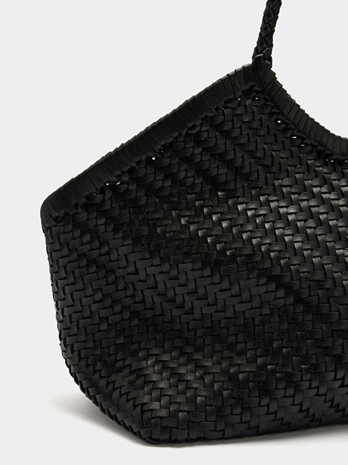 Örgülü Deri Shopper Çanta