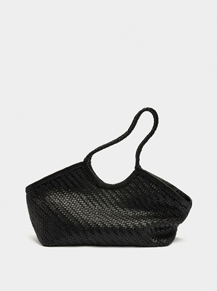 Örgülü Deri Shopper Çanta
