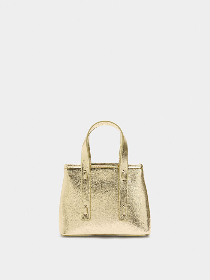 Çatlak Efektli Tote Çanta