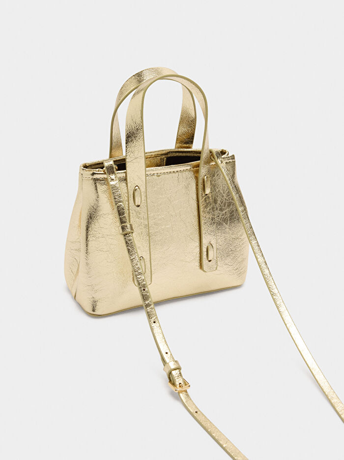 Çatlak Efektli Tote Çanta