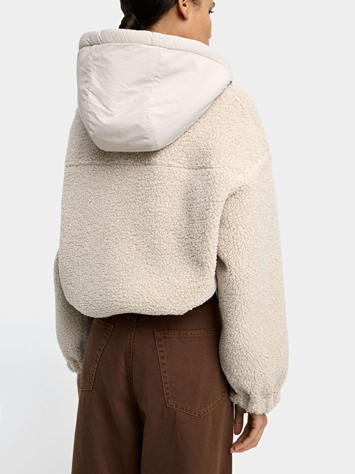 Kapüşonlu Sherpa Etkili Ceket