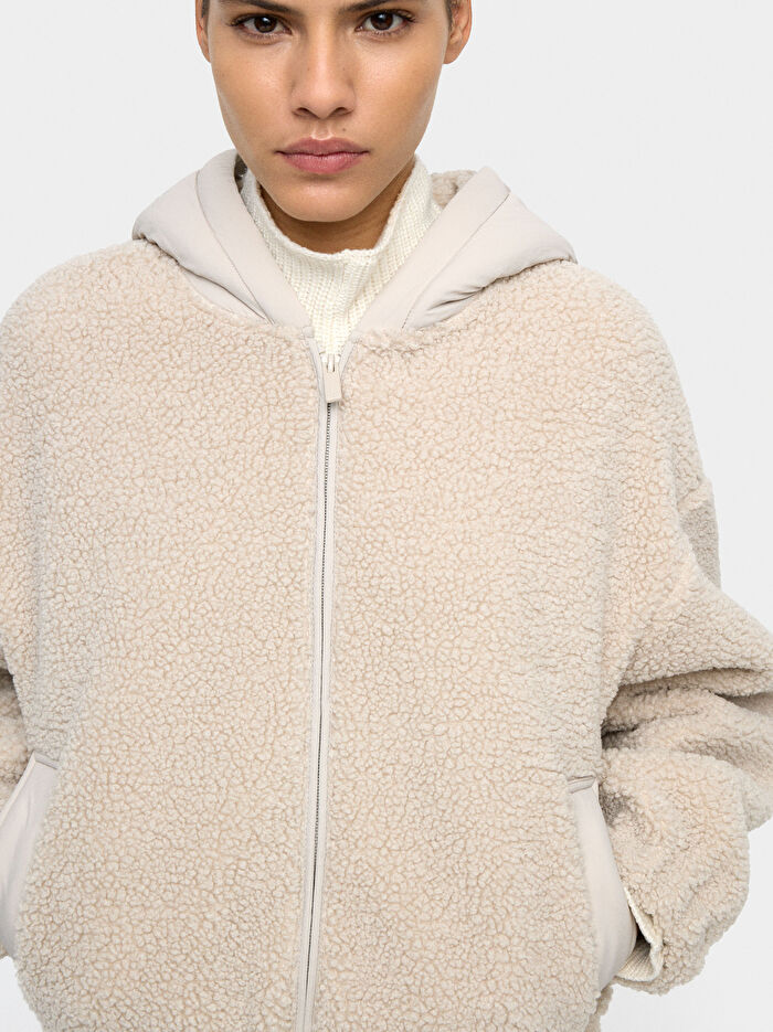 Kapüşonlu Sherpa Etkili Ceket