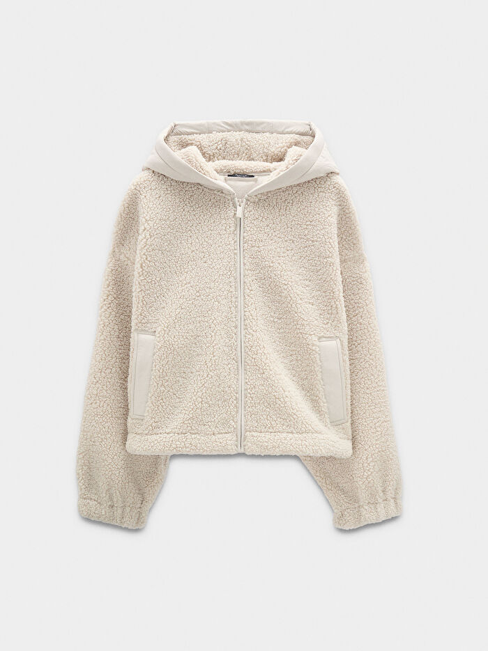 Kapüşonlu Sherpa Etkili Ceket
