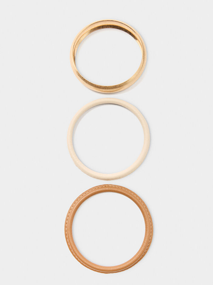 Deri Efektli Bileklik Seti