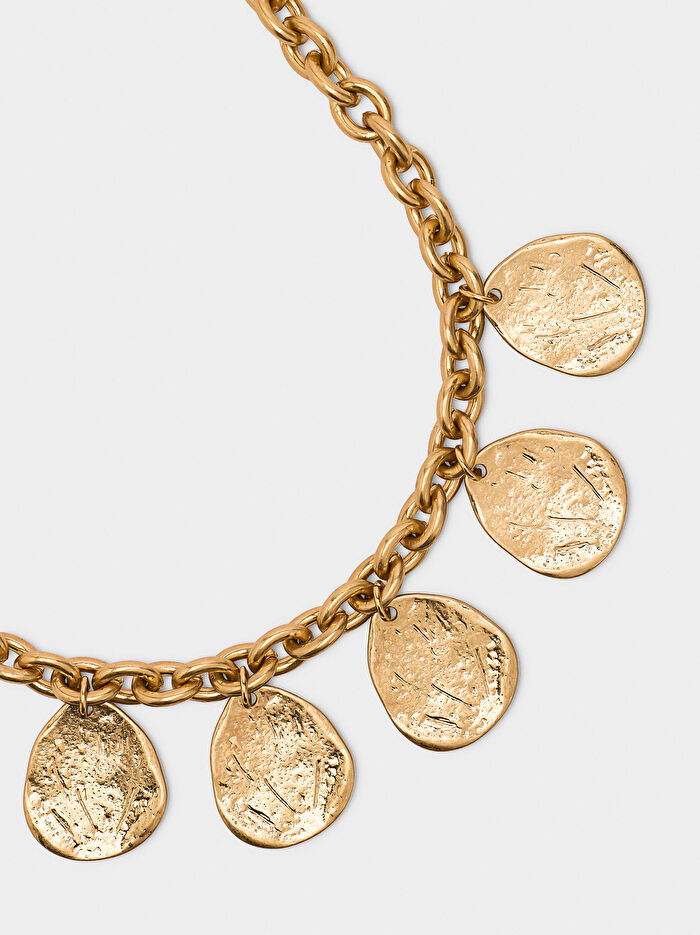 Oval Sarkıt Zincirli Kısa Kolye