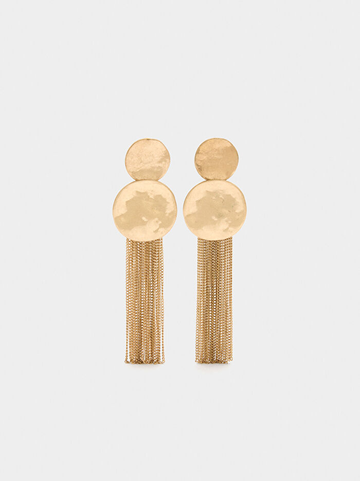 Zincirli Uzun Yuvarlak Küpe