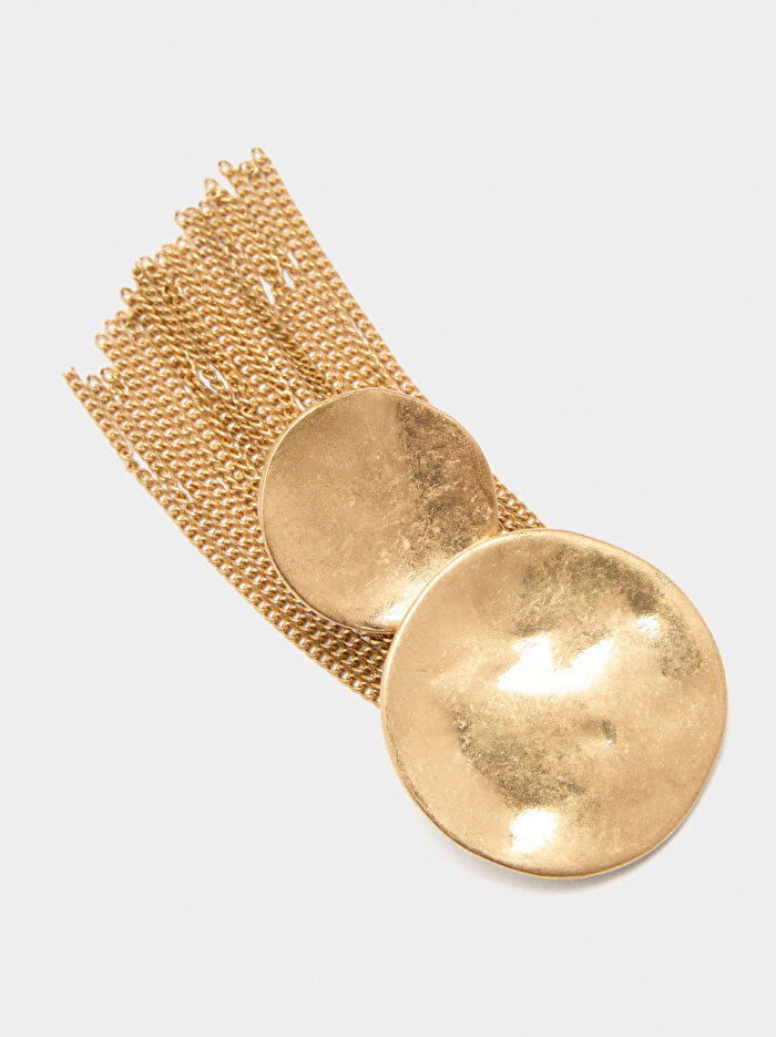 Zincirli Uzun Yuvarlak Küpe