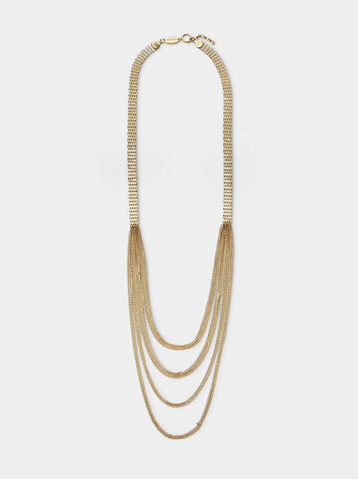 Uzun Çok Zincirli Kolye