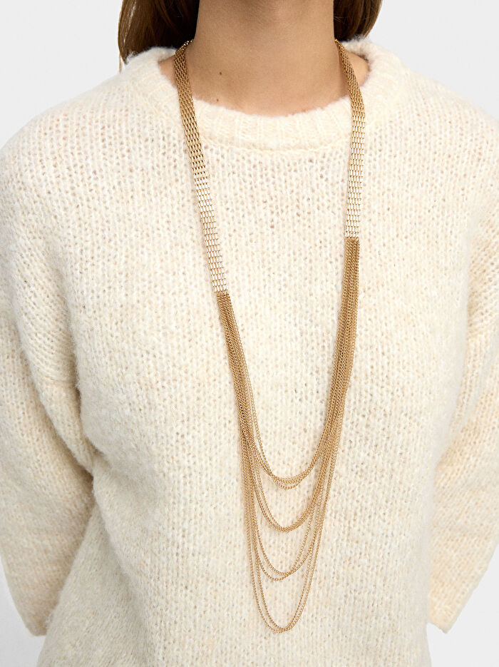 Uzun Çok Zincirli Kolye