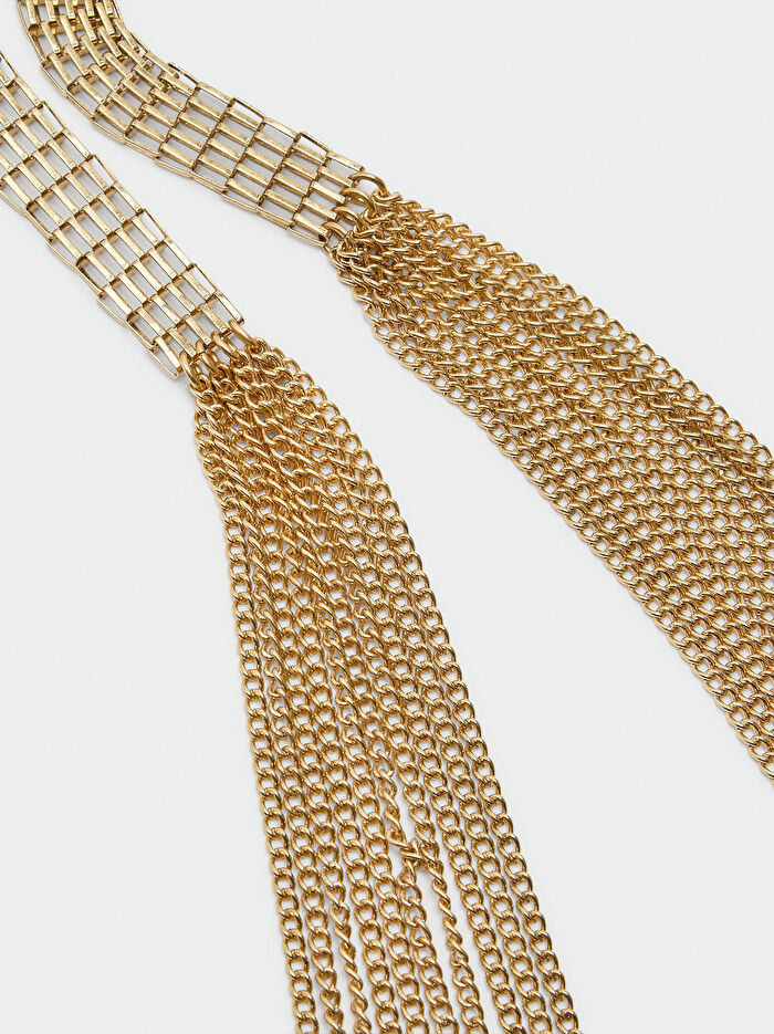 Uzun Çok Zincirli Kolye