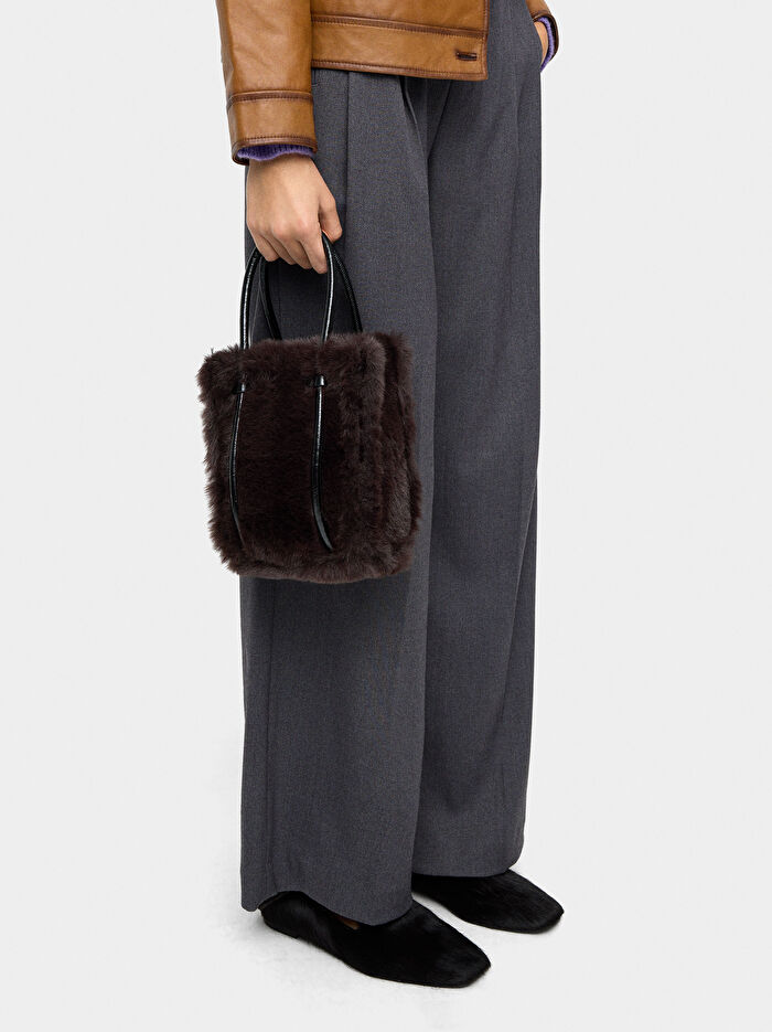 Kürk Efektli Tote Çanta