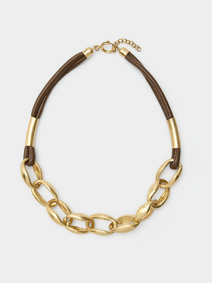 Kordonlu Kısa Zincir Kolye