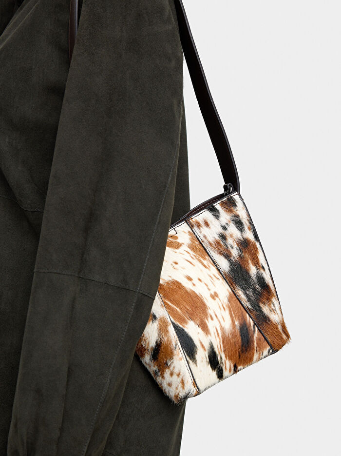 Deri Detaylı Bucket Çanta