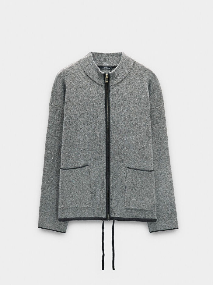 Fermuarlı Örme Hırka