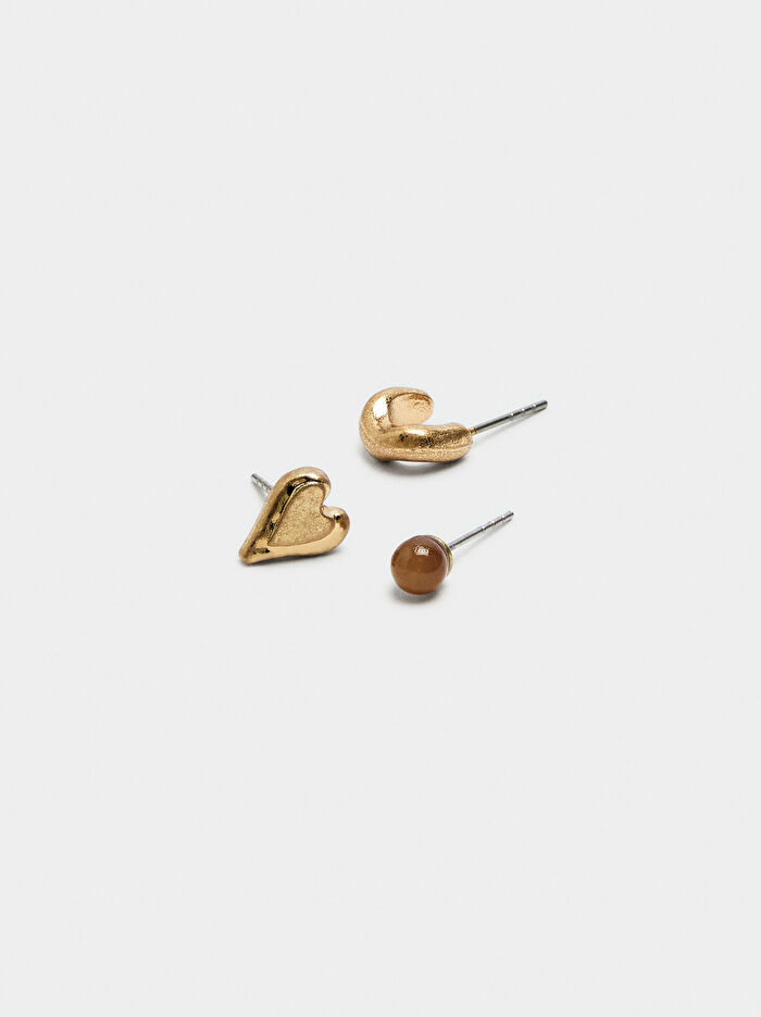 Eskitme Efektli Küpe Seti