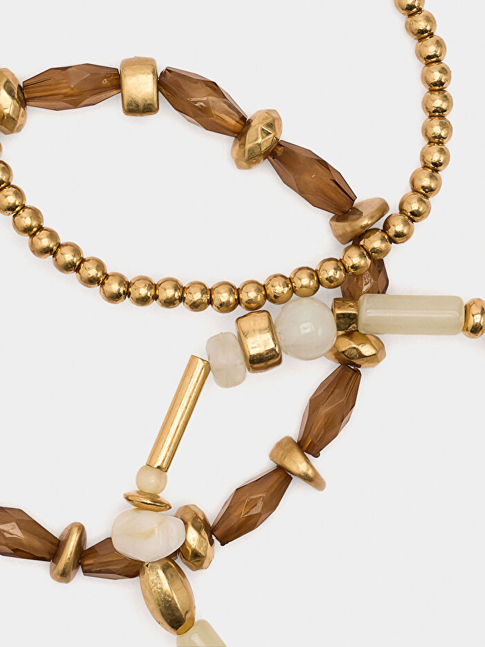 Taş Efektli Elastik Bileklik Seti