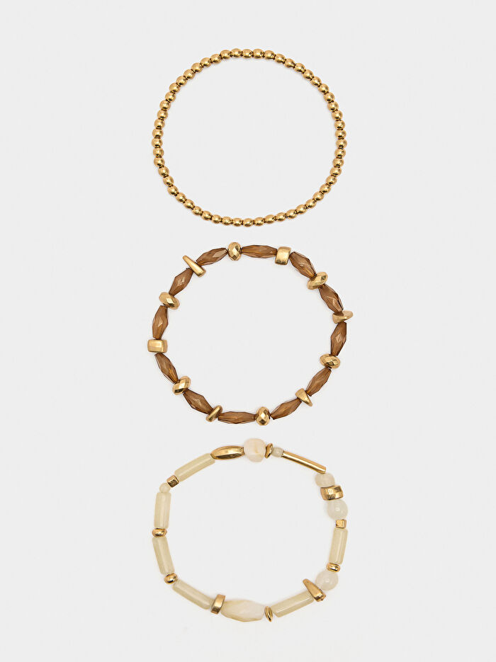 Taş Efektli Elastik Bileklik Seti