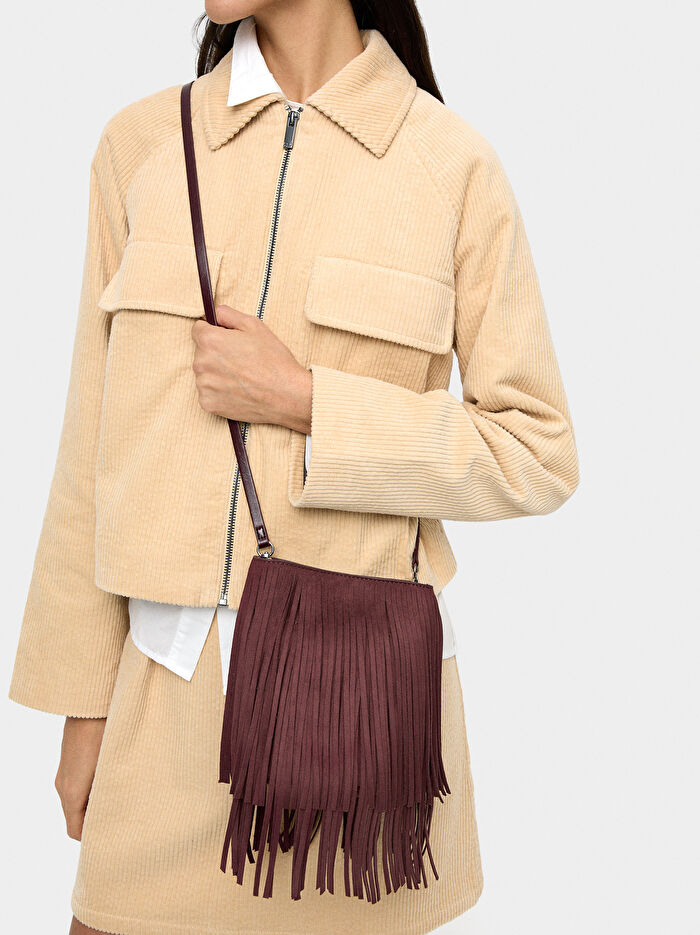 Uzun Püsküllü Bucket Çanta