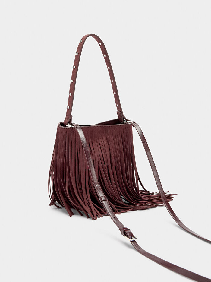 Uzun Püsküllü Bucket Çanta