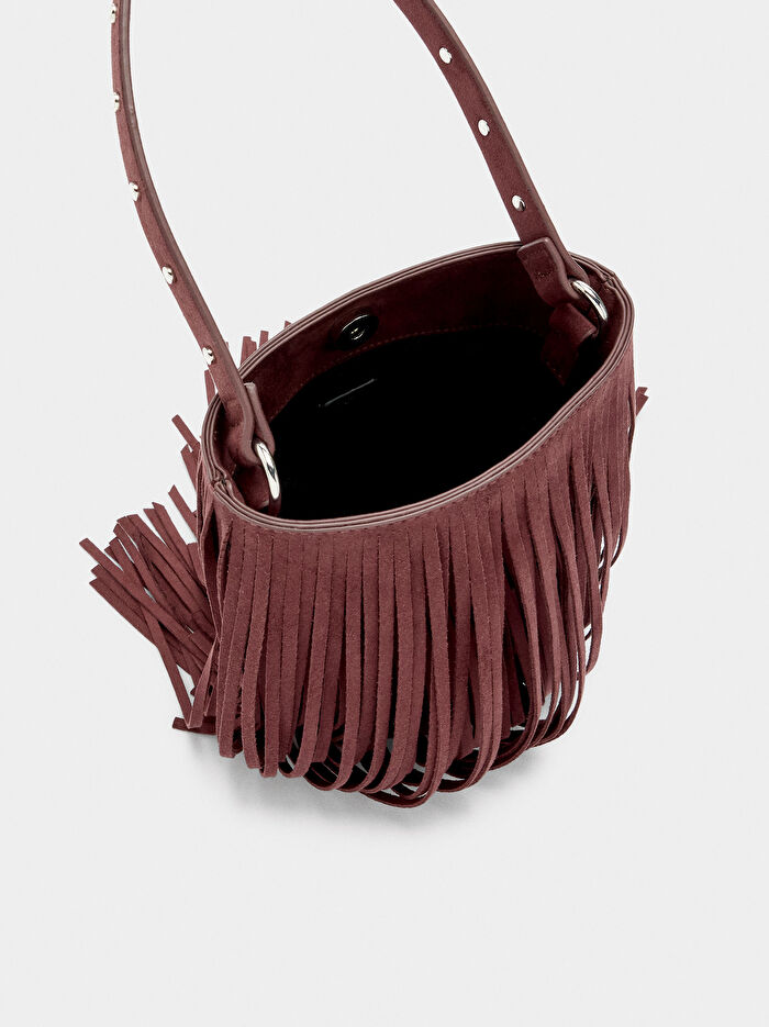 Uzun Püsküllü Bucket Çanta