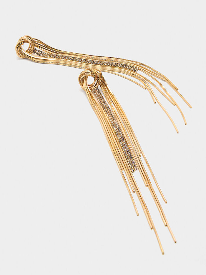 Zincir Düğümlü Uzun Küpe