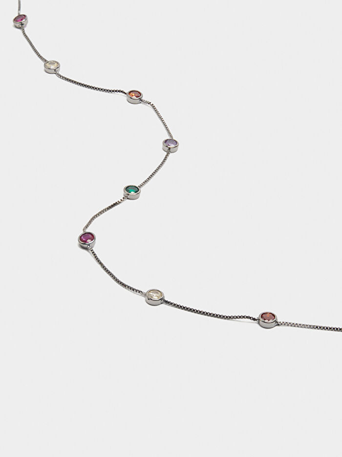 Çok Renkli Zirkonlu Kolye