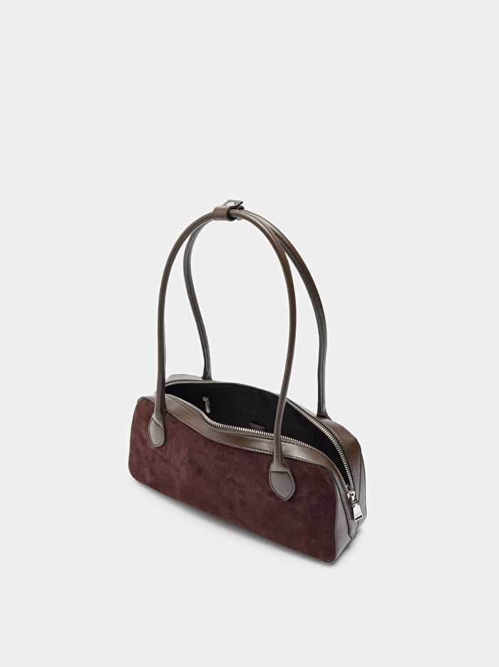 Deri Detaylı Omuz Çantası