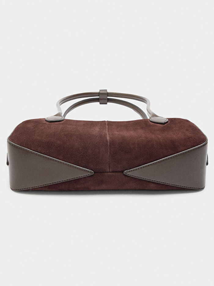 Deri Detaylı Omuz Çantası