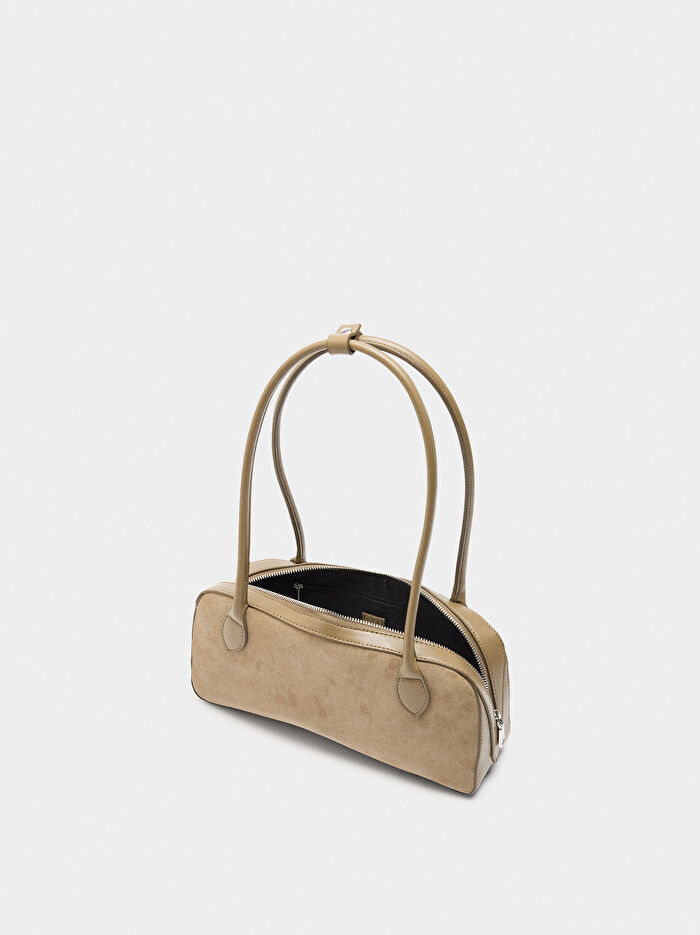 Deri Detaylı Omuz Çantası