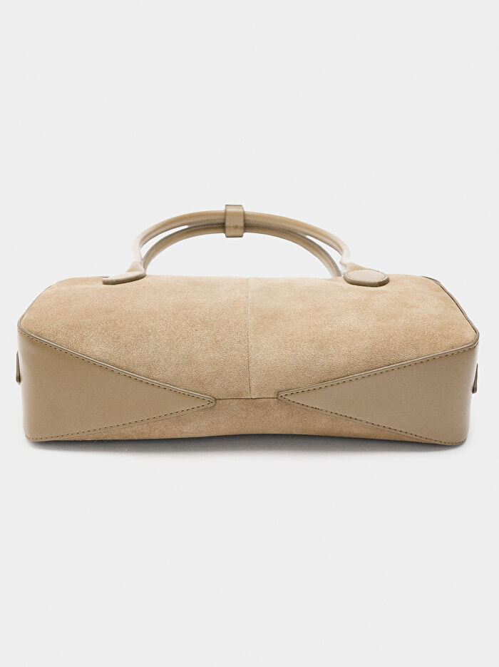 Deri Detaylı Omuz Çantası