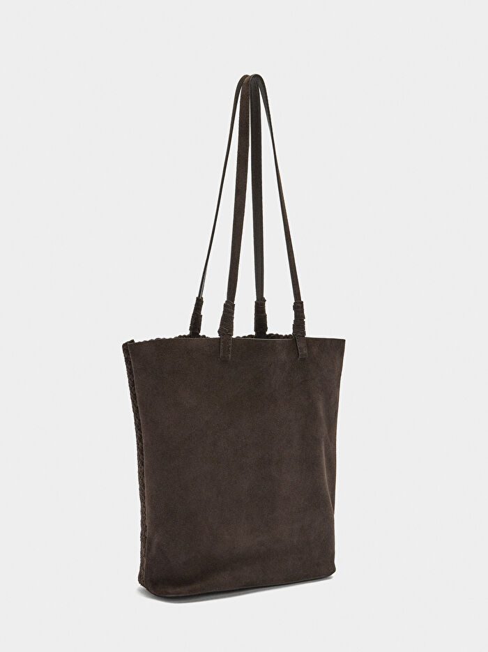Örgülü Deri Shopper Çanta