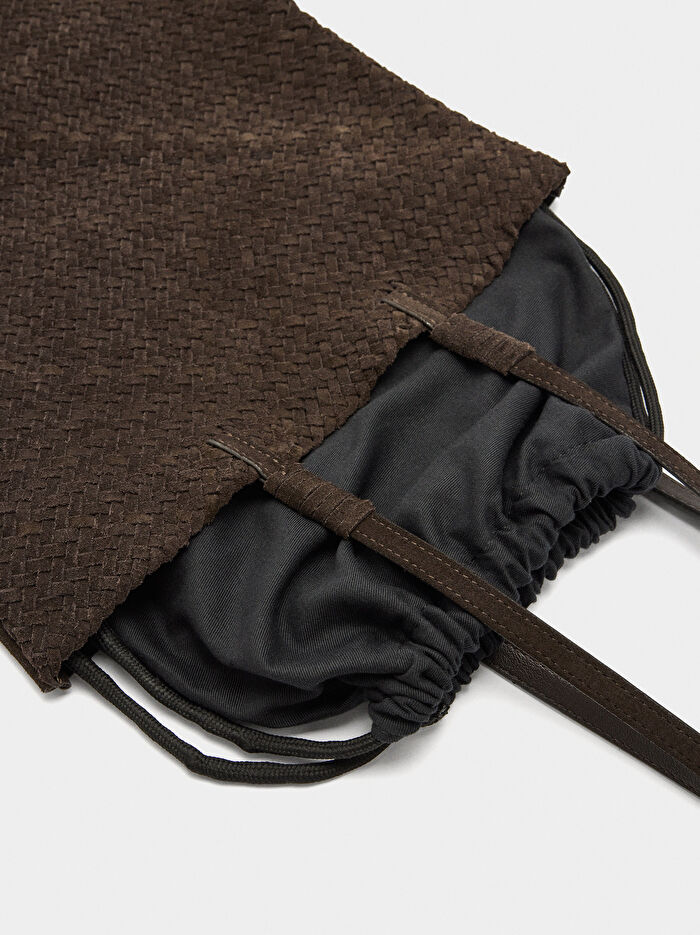 Örgülü Deri Shopper Çanta