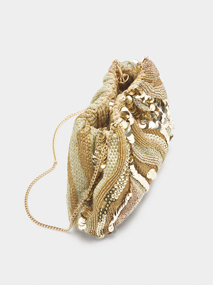 Boncuklu ve Payetli Party El Çantası