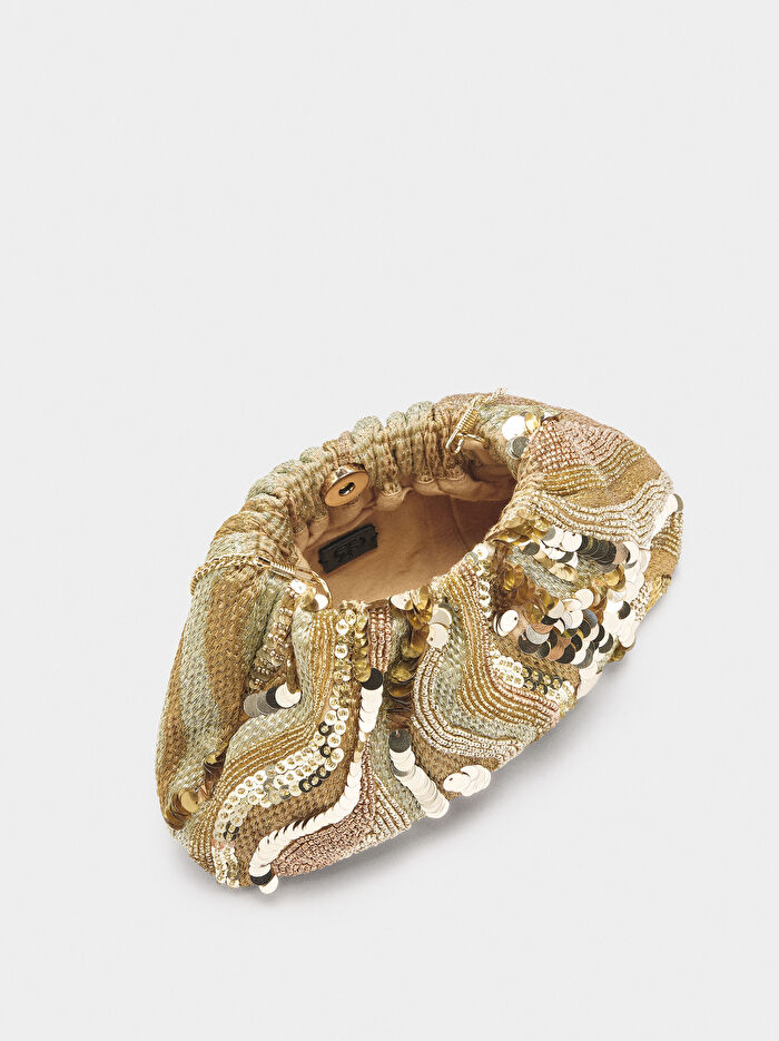 Boncuklu ve Payetli Party El Çantası