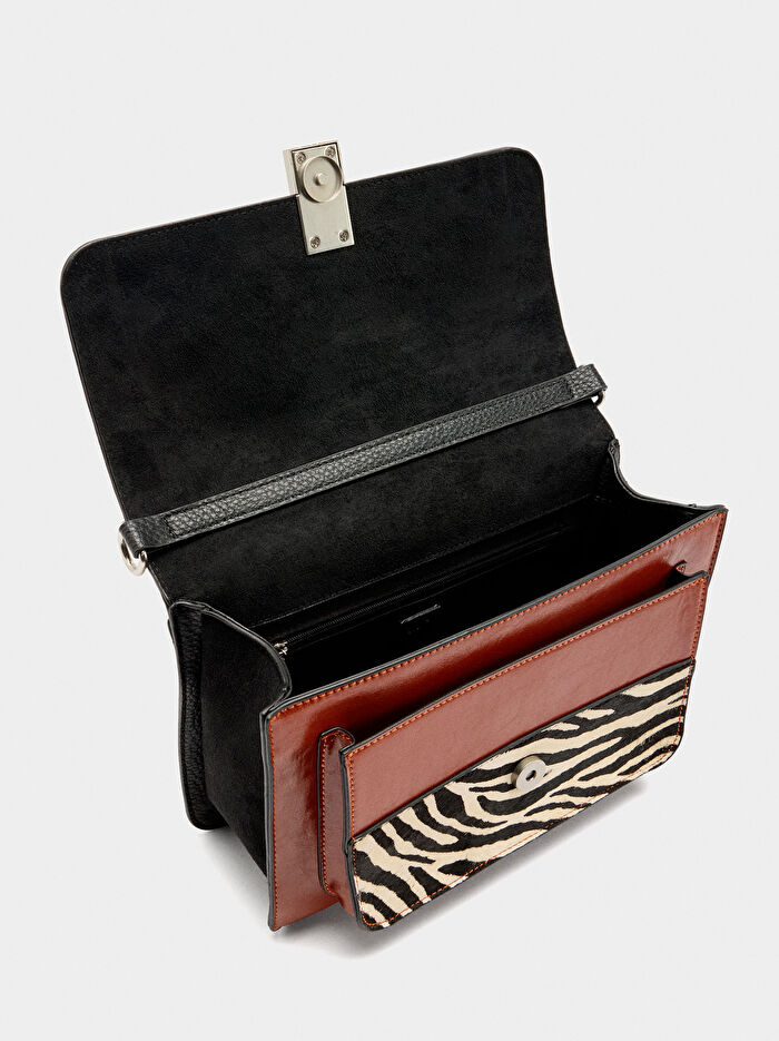 Deri Detaylı Omuz Çantası