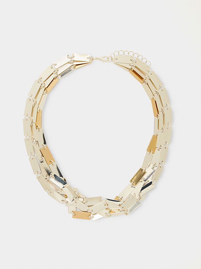 İki Renkli Bağlantılı Kolye