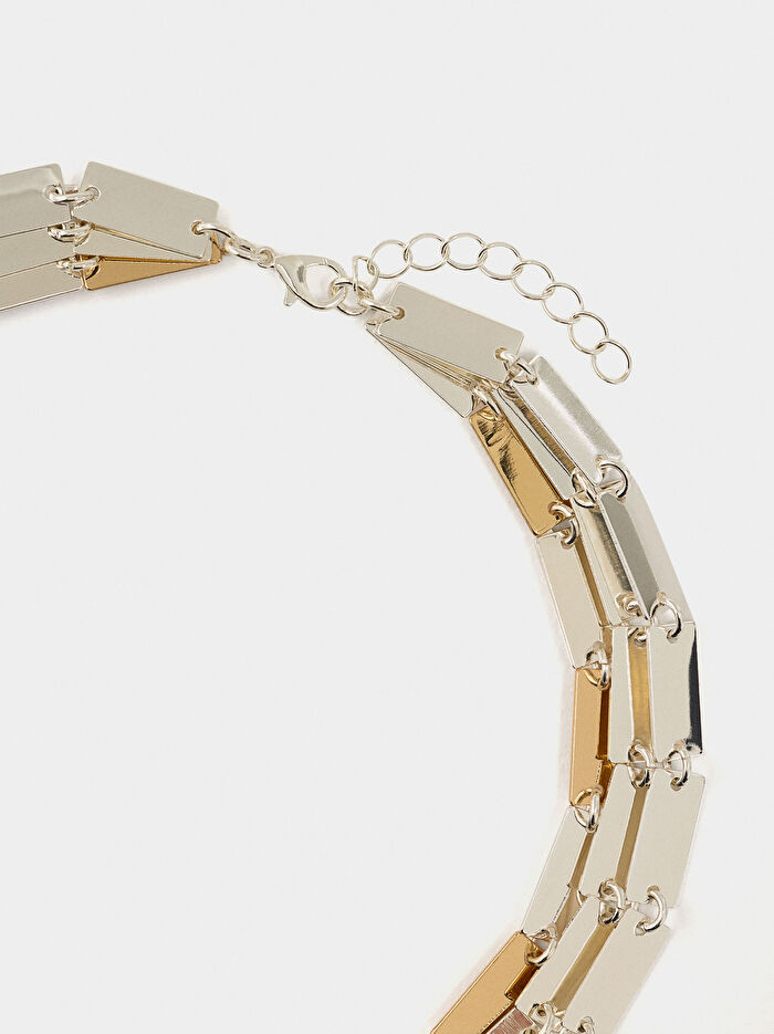 İki Renkli Bağlantılı Kolye