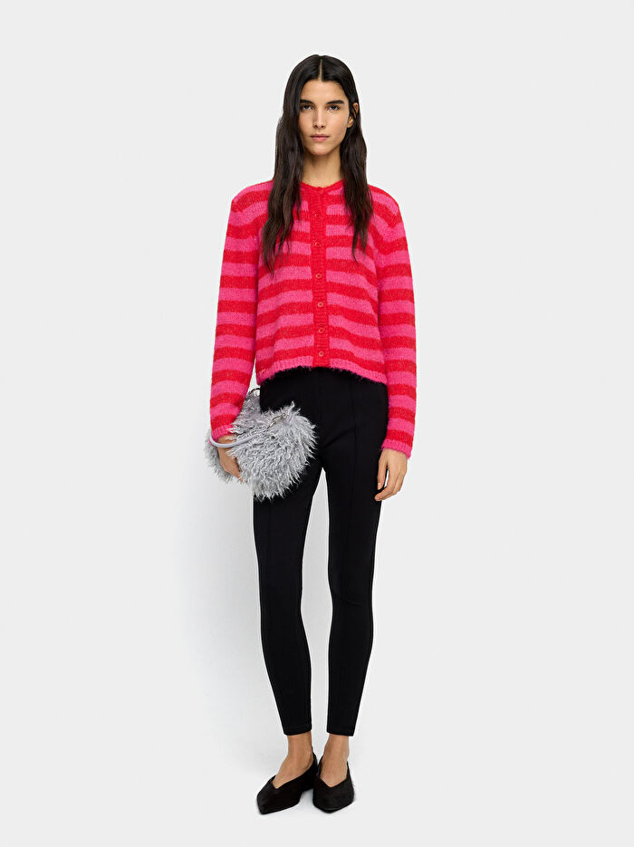 Çizgili Örme Hırka