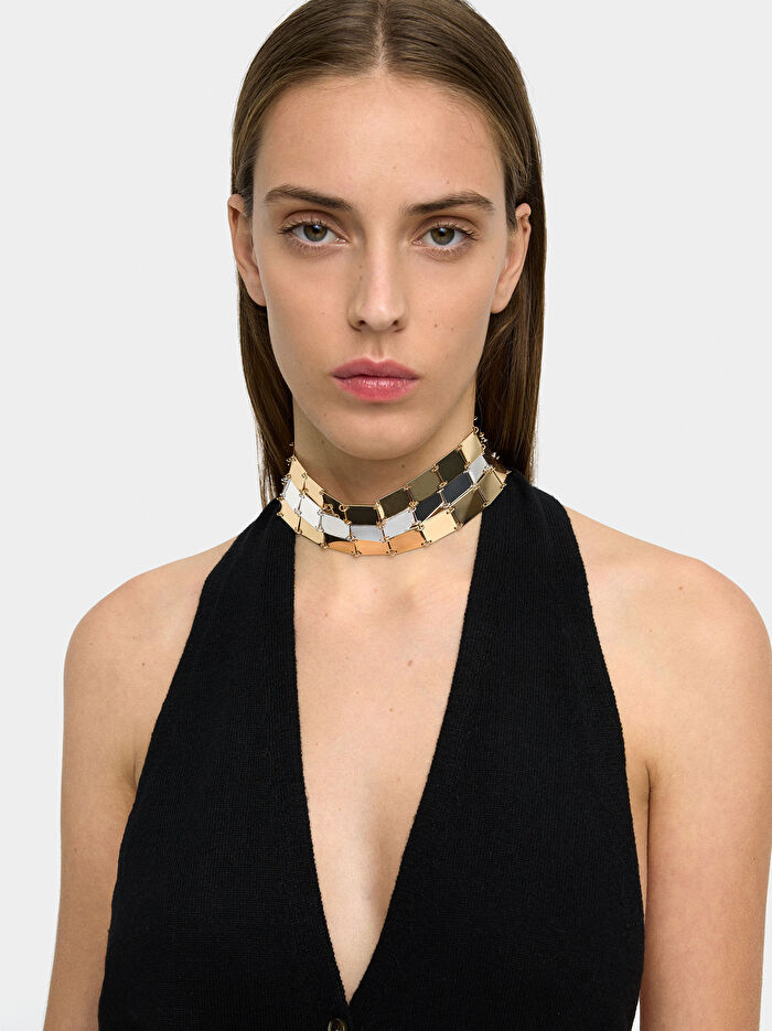 Dikdörtgenli İki Renkli Kolye