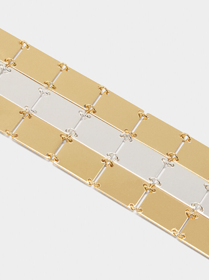 Dikdörtgenli İki Renkli Kolye