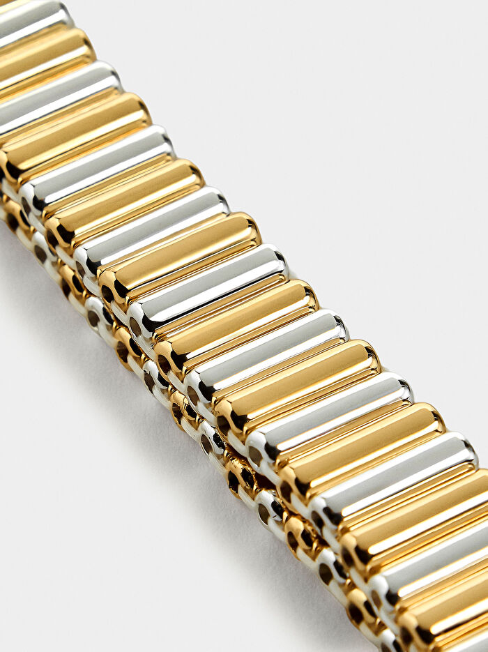 Çubuklu İki Renkli Elastik Bileklik