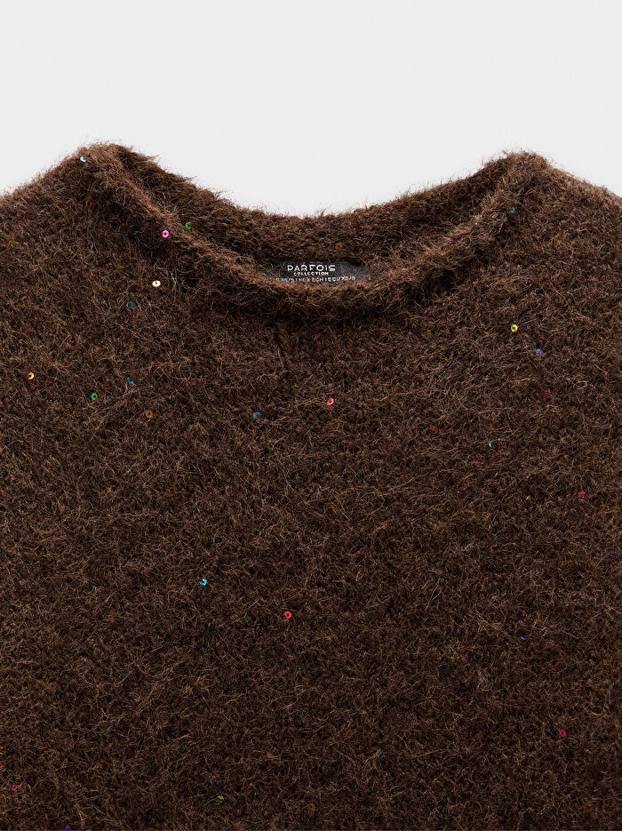 Paçalı Kısa Kollu Örme Kazak