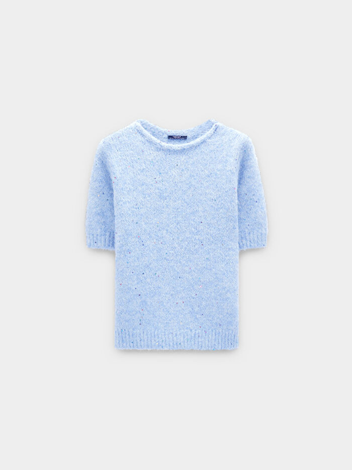 Paçalı Kısa Kollu Örme Kazak