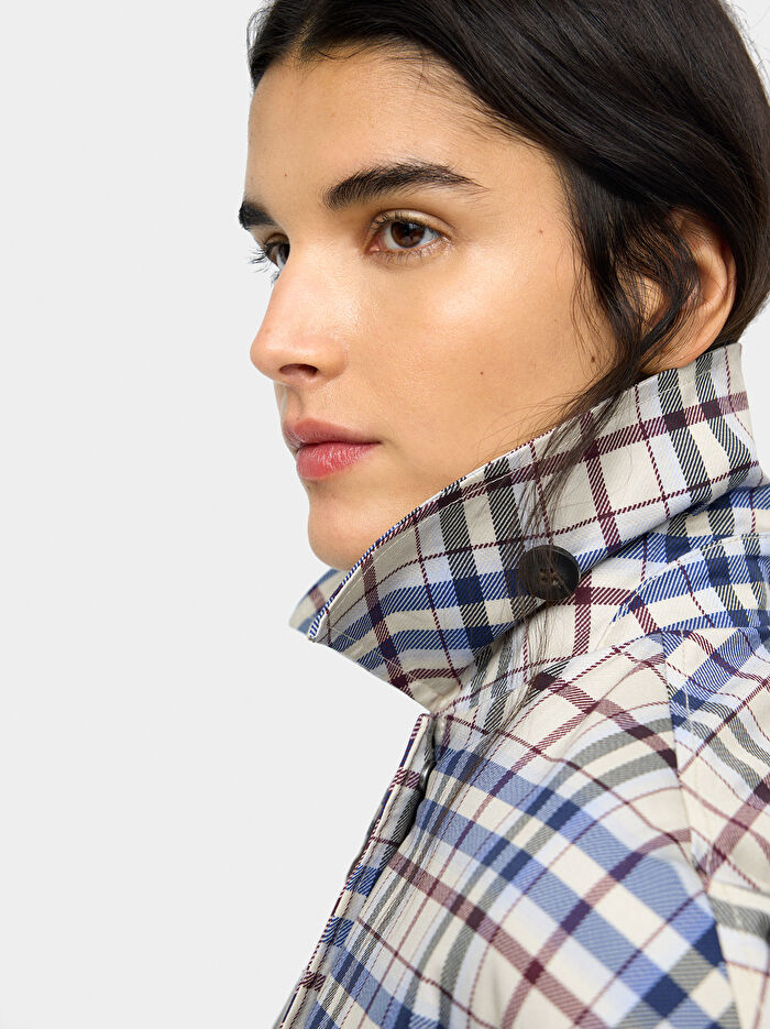 Kare Desenli Pamuklu Ceket