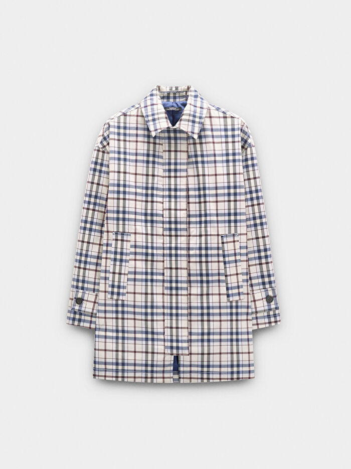 Kare Desenli Pamuklu Ceket